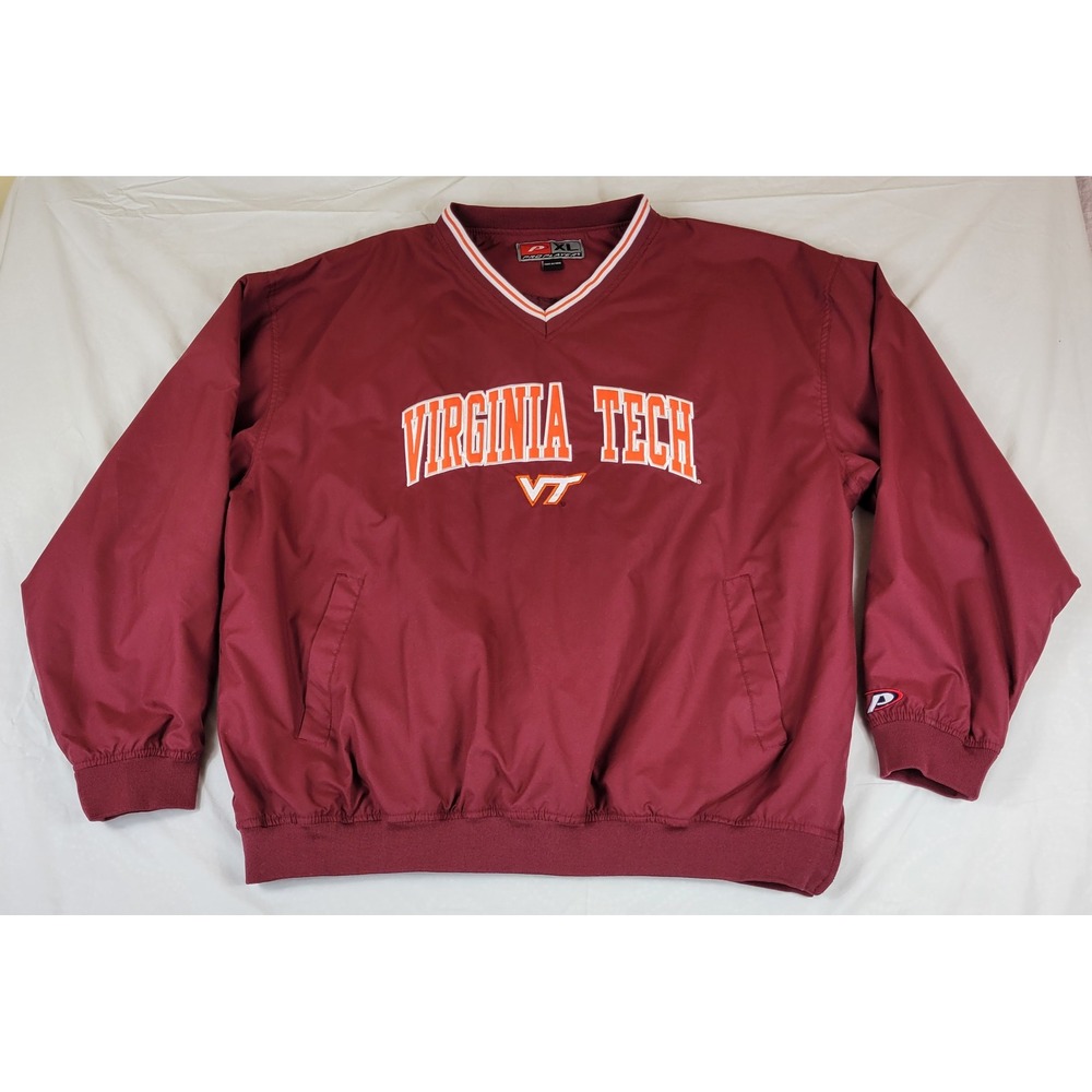 Pro Player Virginia Tech Hokies Windbreaker Pullover Maroon Mens XL Vintage Y2K